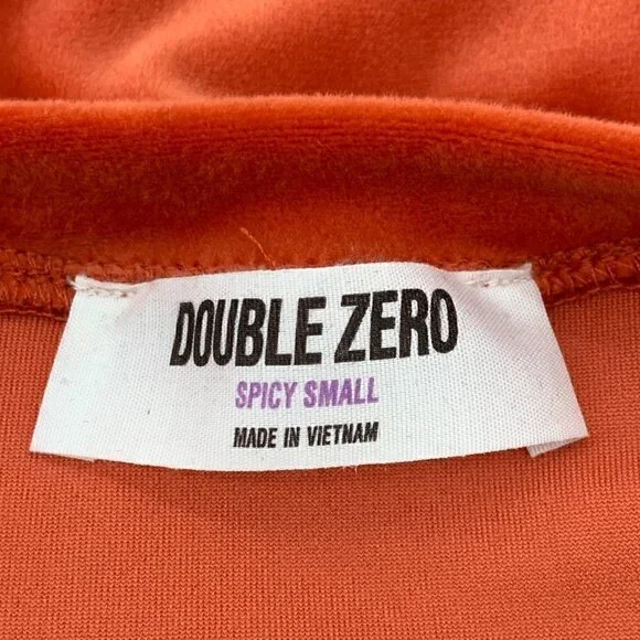 Double Zero Burnt Orange Velour Pullover Sweater - Picture 4 of 6
